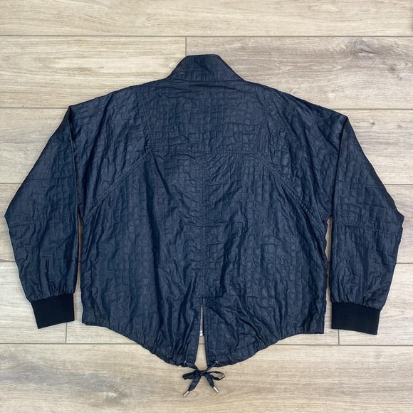 Vince Camuto Black Aligator Jacket Windbreaker Crop Zip Lightweight Rain Shell - Picture 7 of 14